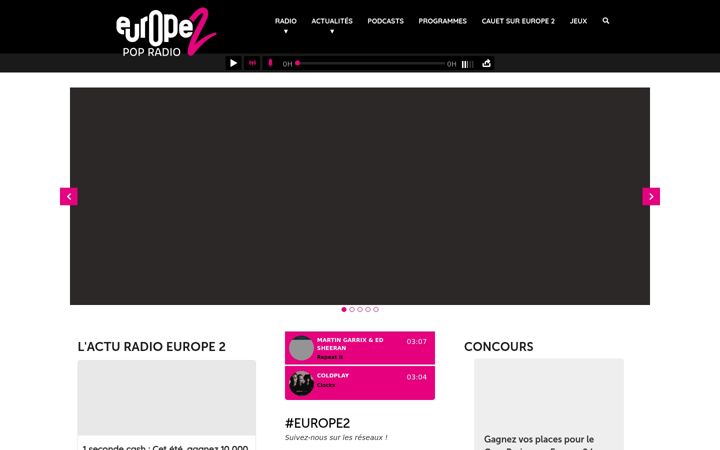 Screenshot of europe2.fr