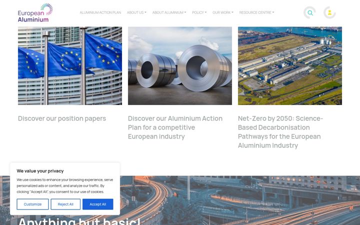 Screenshot of european-aluminium.eu
