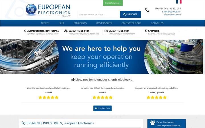 Screenshot of european-electronics.fr