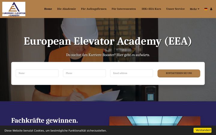 Screenshot of european-elevator-academy.com