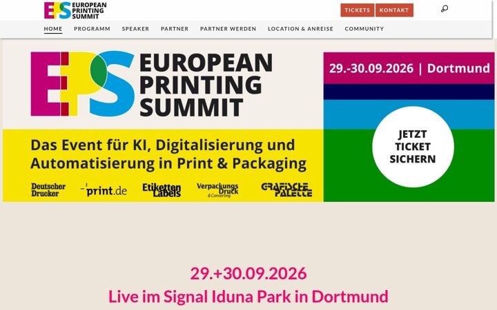 Screenshot of european-printing-summit.com