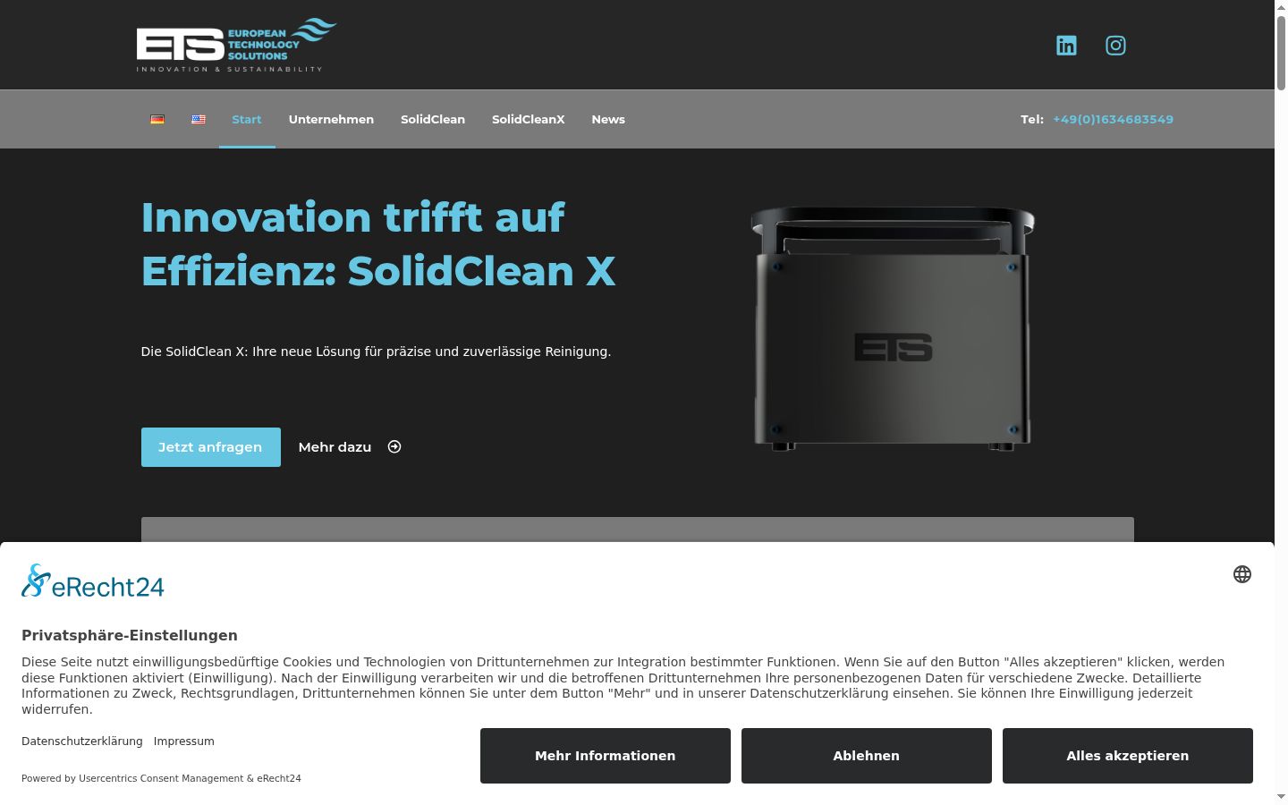Screenshot tal-banner tal-kunsens muri qabel kwalunkwe interazzjoni
