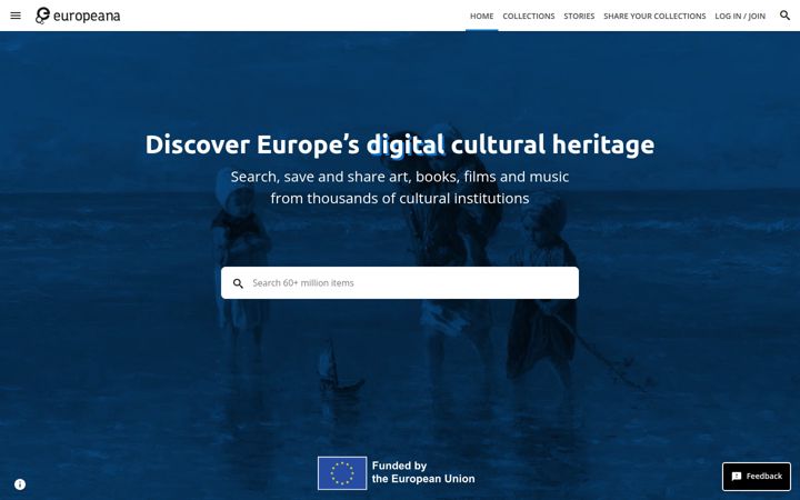 Skærmbillede af europeana.eu