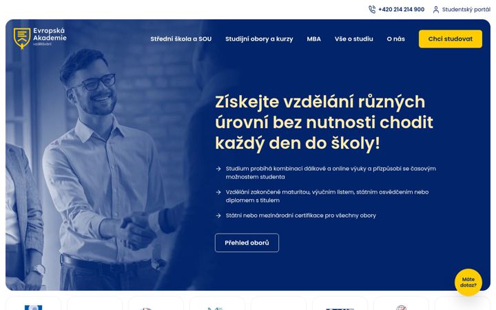 Snímek obrazovky europeanacademy.cz