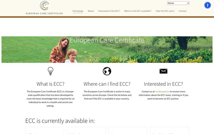 Ekrano kopija europeancarecertificate.eu