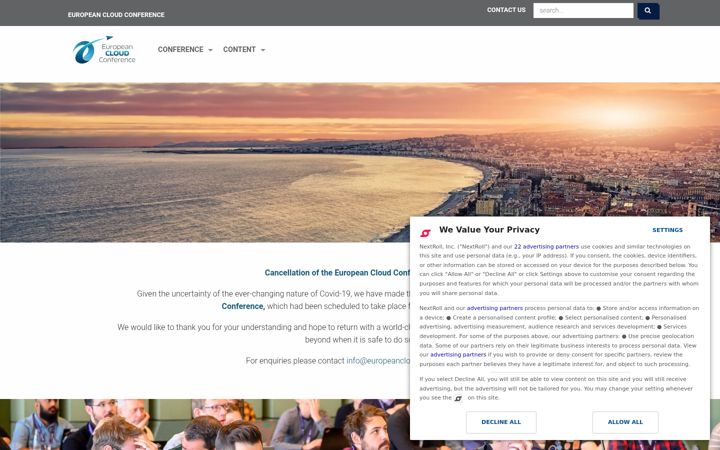 Screenshot of europeancloudconference.com
