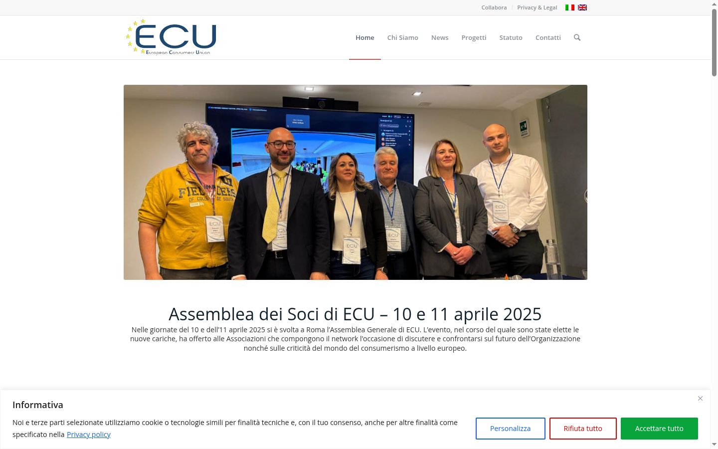 Captura de ecrã do banner de consentimento apresentado antes de qualquer interação