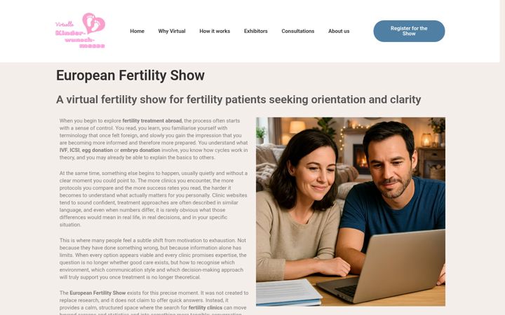 Screenshot of europeanfertilityshow.com