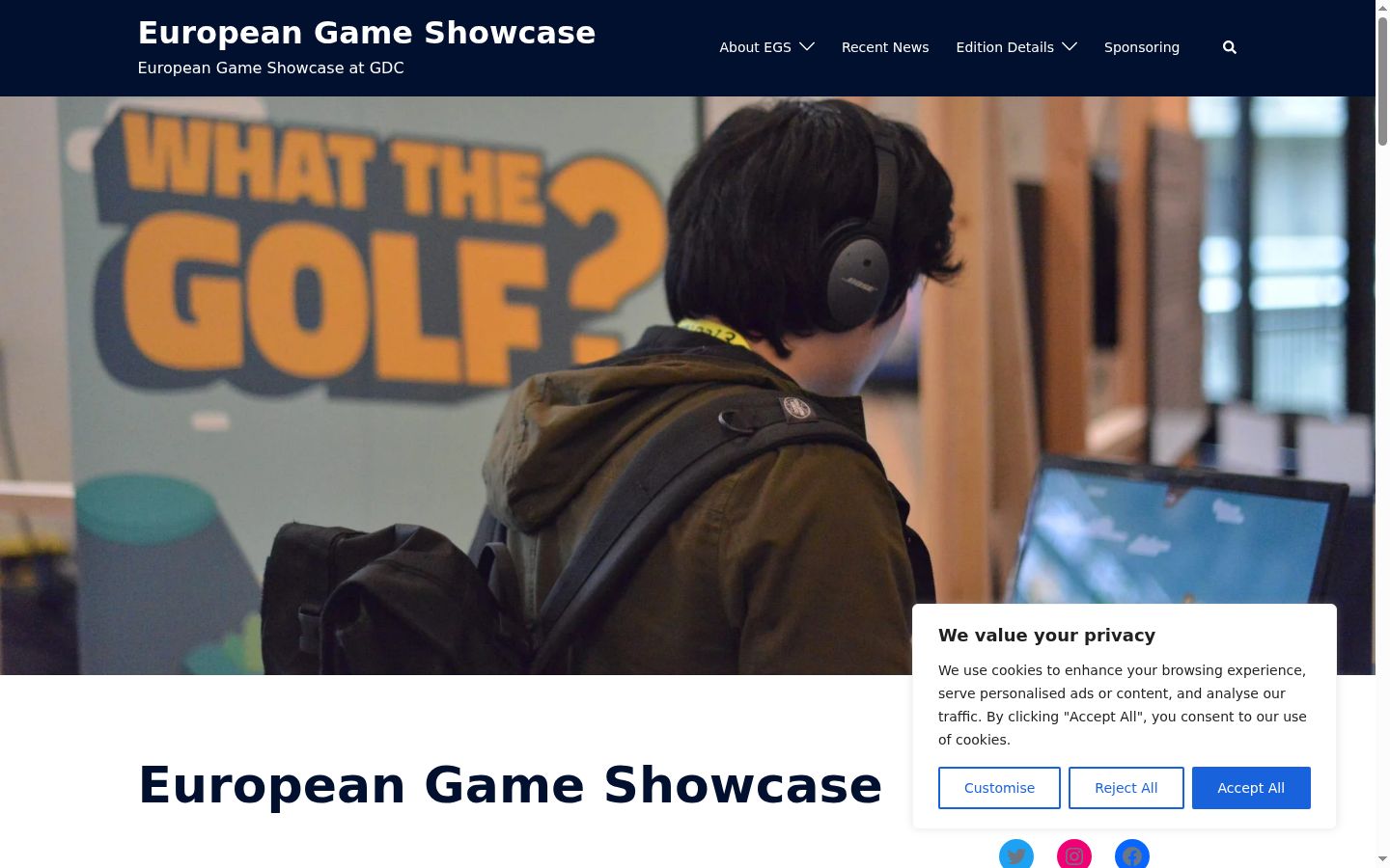 Screenshot of the consent banner shown before any interaction