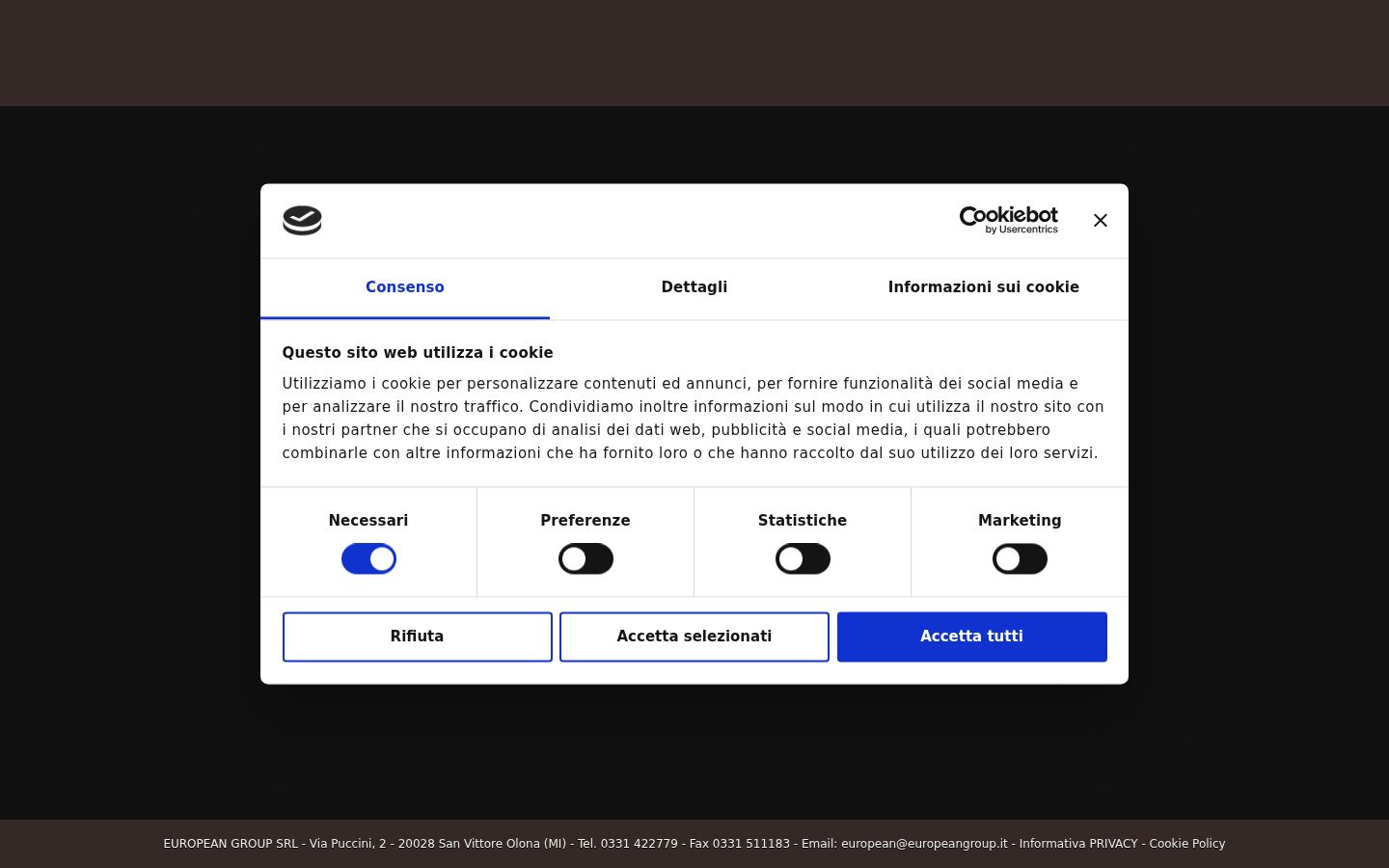 Snímek obrazovky baneru souhlasu zobrazeného před jakoukoli interakcí