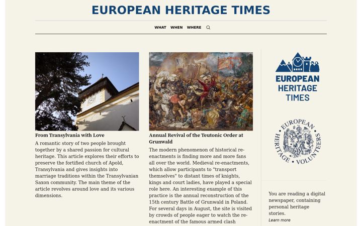 Screenshot of europeanheritagetimes.eu