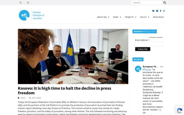 Screenshot of europeanjournalists.org