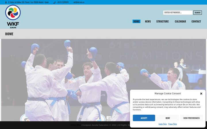 Skjámynd af europeankaratefederation.net
