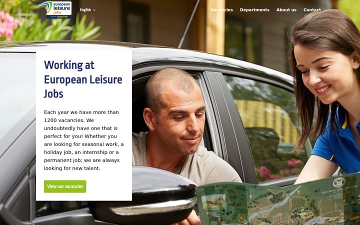 Skærmbillede af europeanleisurejobs.nl