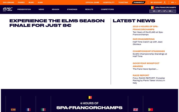 Screenshot of europeanlemansseries.com
