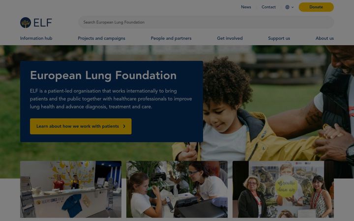 Screenshot von europeanlung.org