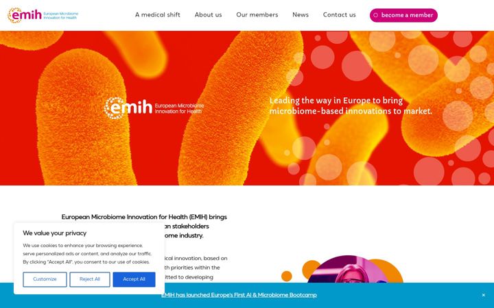 Screenshot of europeanmicrobiome.org