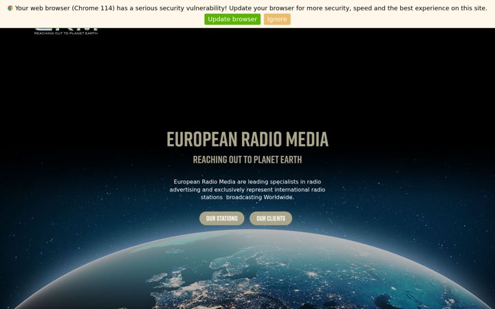 Screenshot of europeanradiomedia.com