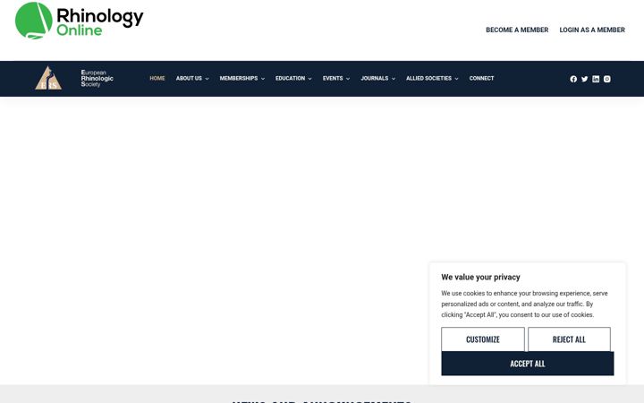 Screenshot von europeanrhinologicsociety.org