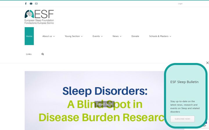 Screenshot ta' europeansleepfoundation.ch
