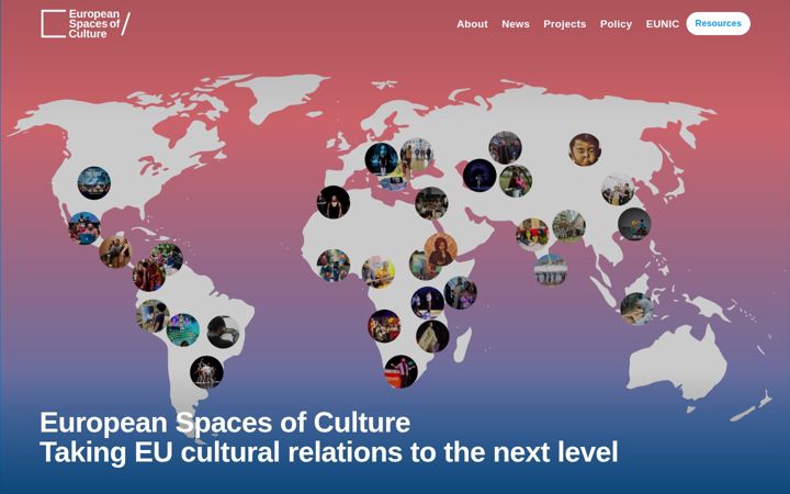 Captură de ecran a europeanspacesofculture.eu