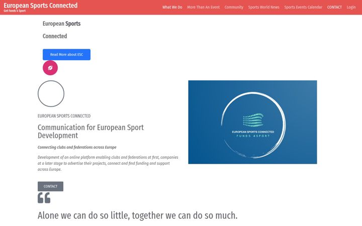 Screenshot von europeansportsconnected.org