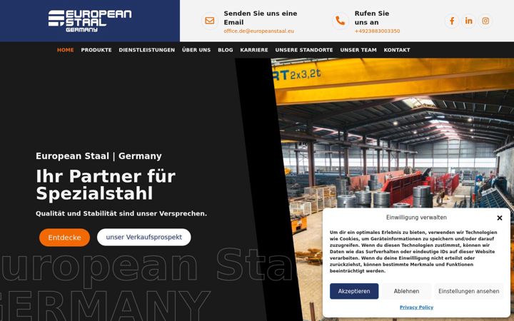 Screenshot of europeanstaal.de
