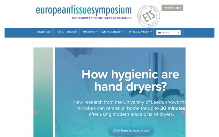 Screenshot of europeantissue.com