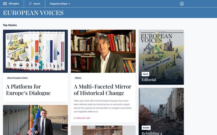 Screenshot of europeanvoices.eu