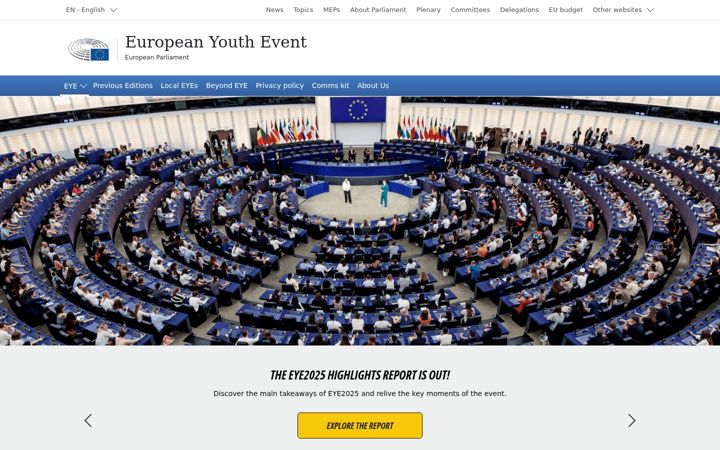 Screenshot of europeanyouthevent.eu