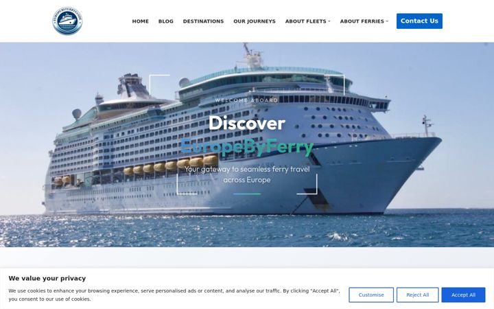 Screenshot of europebyferryguide.eu