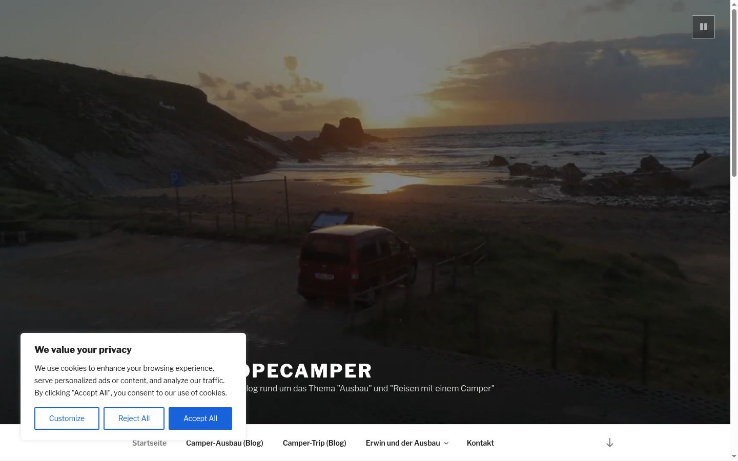 Screenshot του banner συγκατάθεσης που εμφανίστηκε πριν από οποιαδήποτε αλληλεπίδραση
