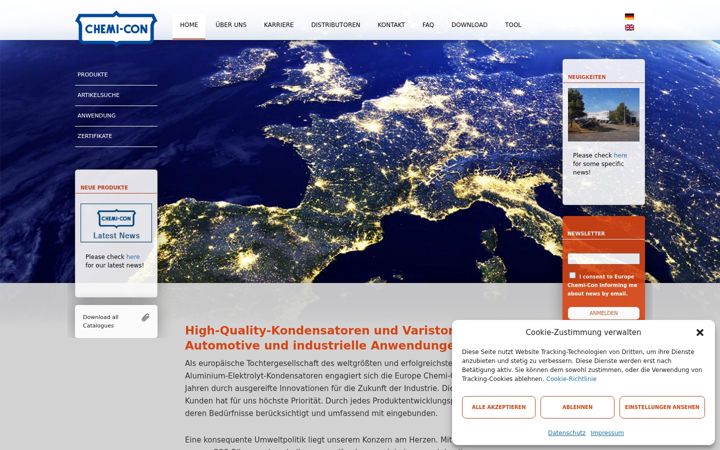 Skjermbilde av europechemicon.de