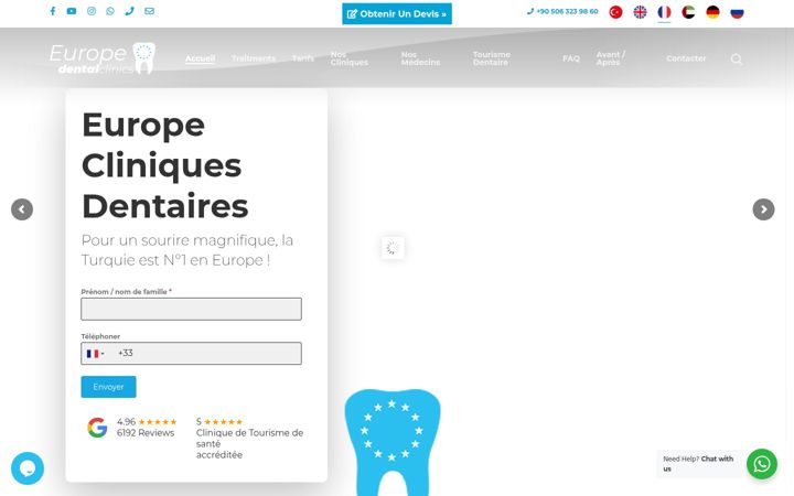 Skærmbillede af europedental.fr