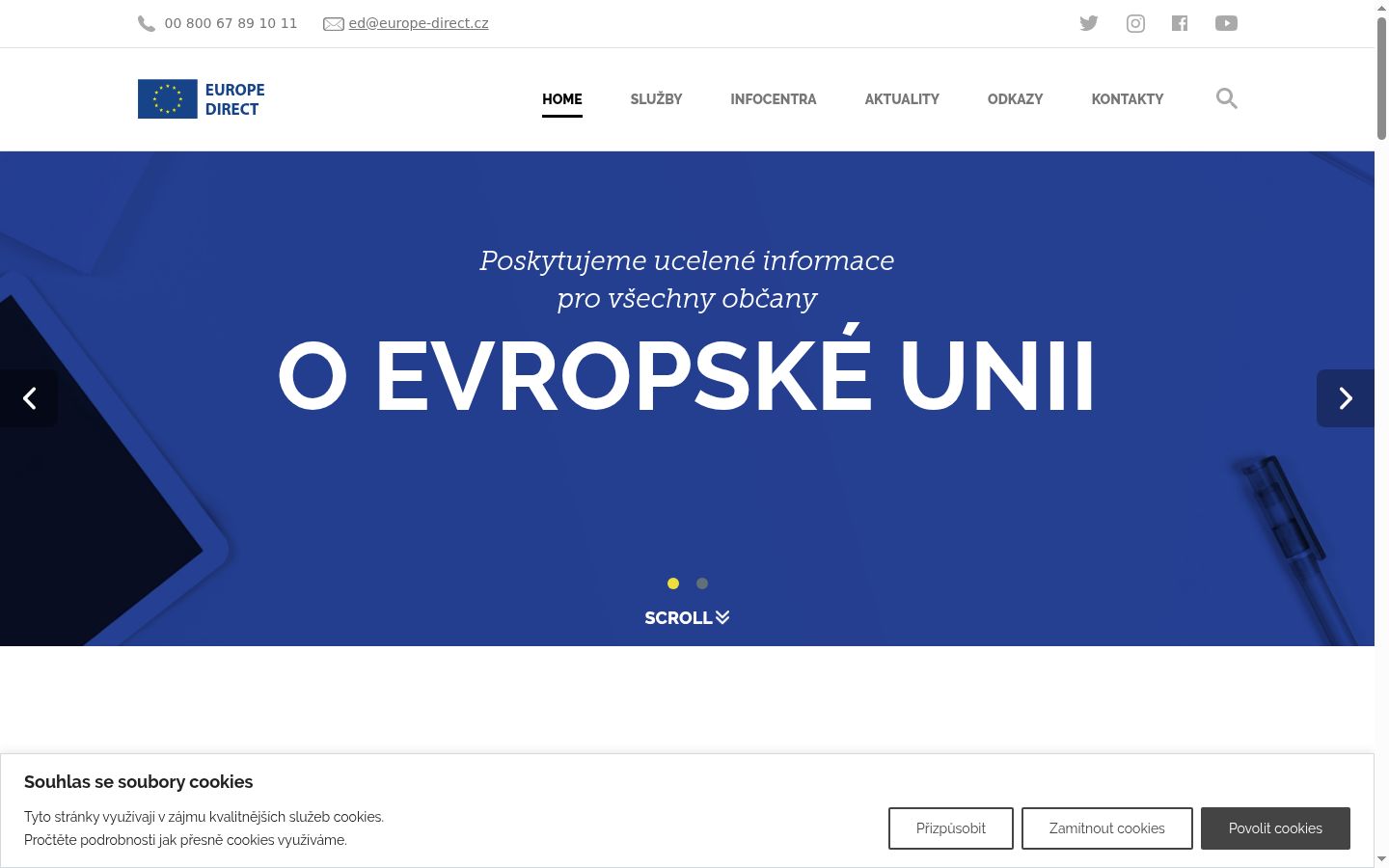 Screenshot del banner di consenso mostrato prima di qualsiasi interazione