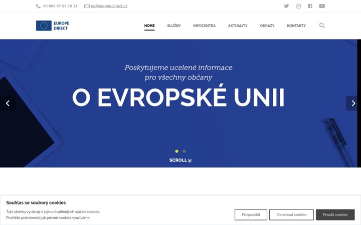 Snímek obrazovky europedirect.cz