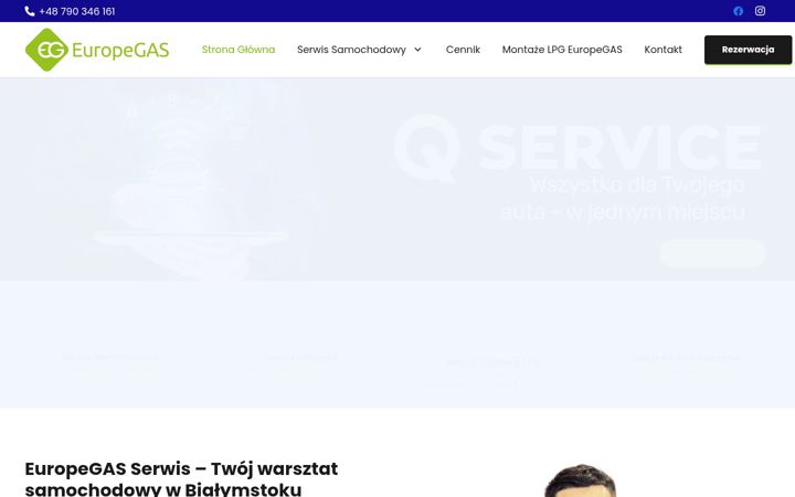 Screenshot stránky europegas-serwis.pl