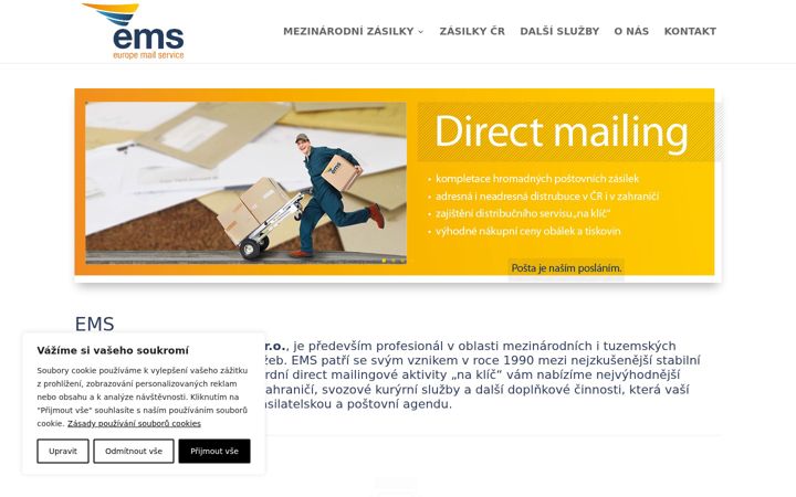 Snímek obrazovky europemailservice.cz