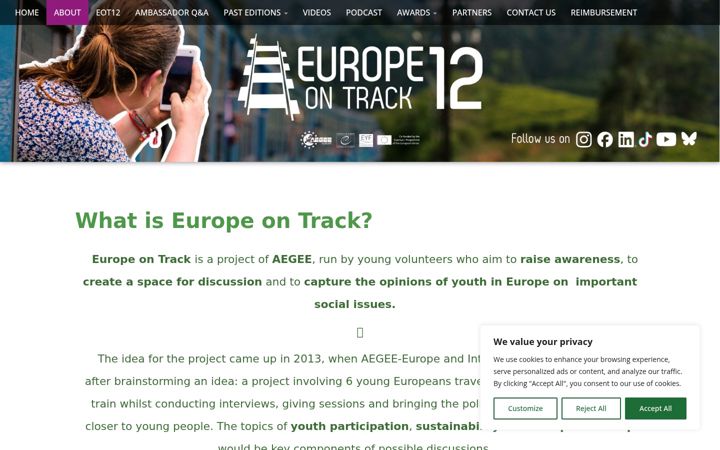 Screenshot von europeontrack.org