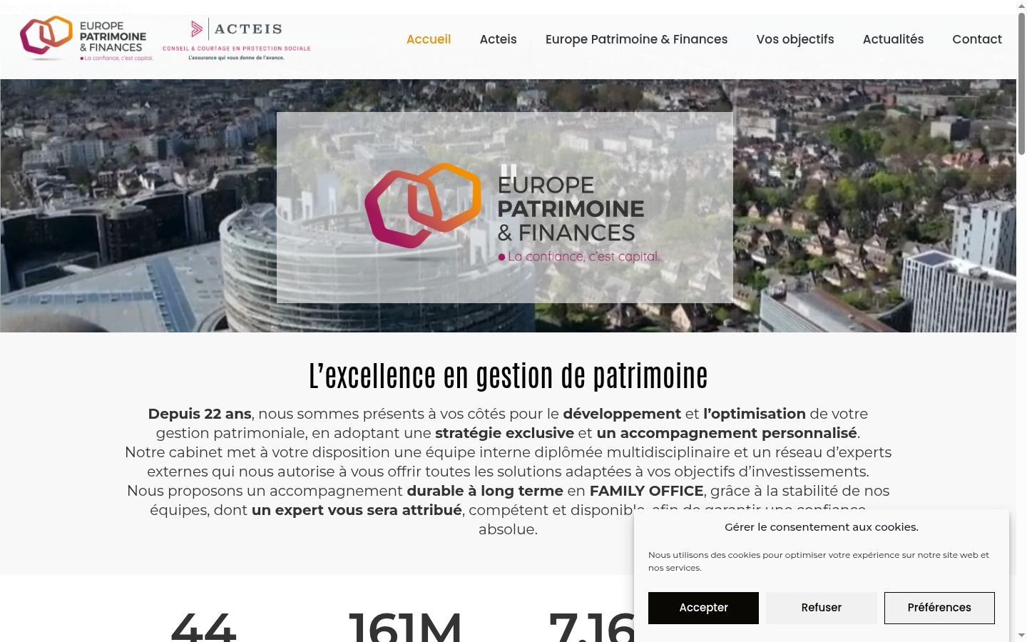 Captura de pantalla del banner de consentimiento mostrado antes de cualquier interacción