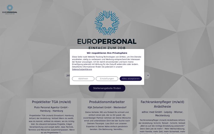 Screenshot of europersonal.com
