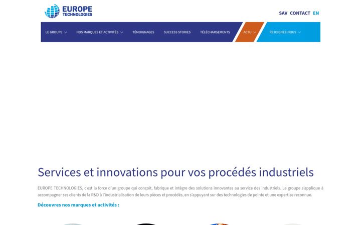 Capture d'écran de europetechnologies.com