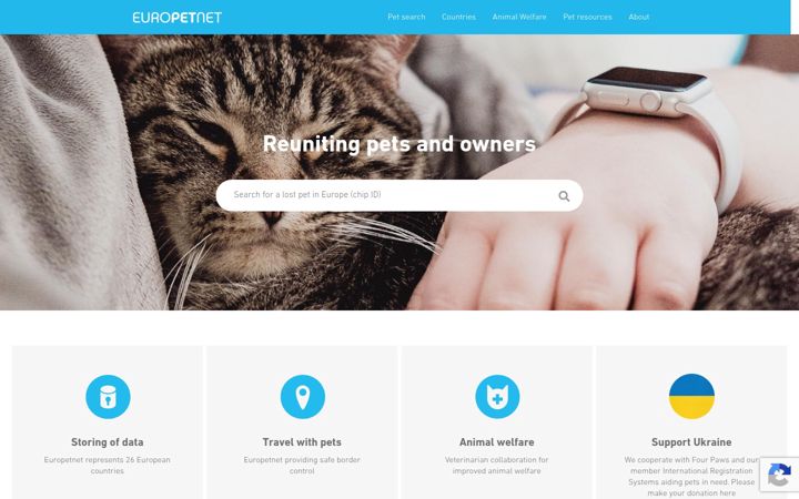 Screenshot of europetnet.org