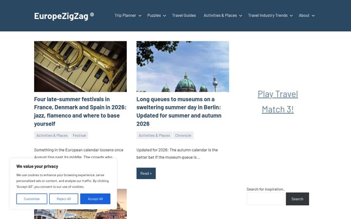 Screenshot of europezigzag.com