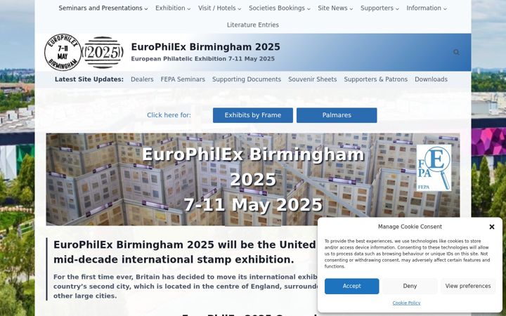 Captura de ecrã de europhilex2025.co.uk