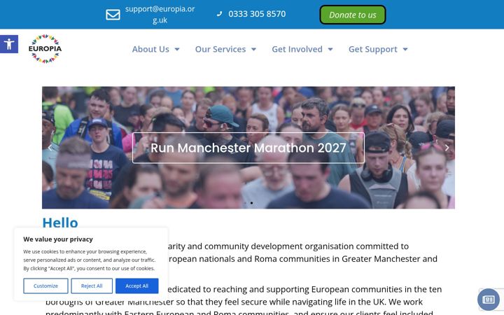 Captura de ecrã de europia.org.uk