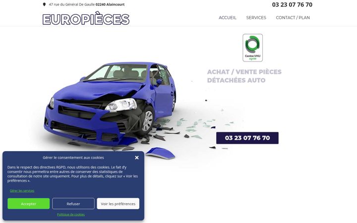 Screenshot of europieces-alaincourt.com