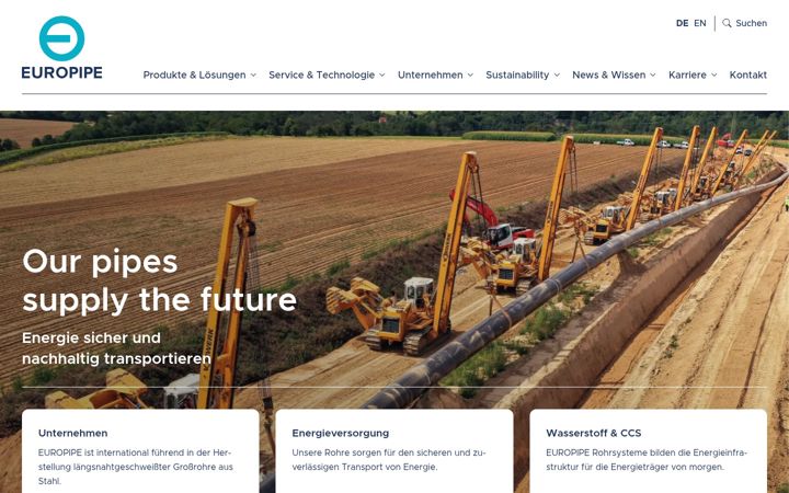 Screenshot of europipe.com