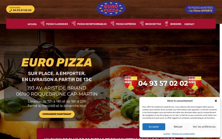 Screenshot of europizzarcm.fr