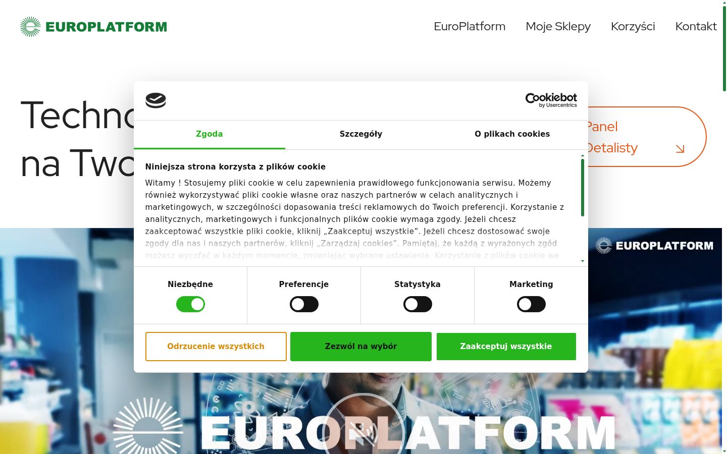 Snímek obrazovky baneru souhlasu zobrazeného před jakoukoli interakcí